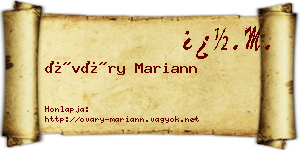 Óváry Mariann névjegykártya