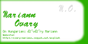 mariann ovary business card